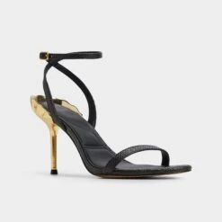 Aldo Ursulaheel Black Stiletto with Sculptural Gold Shell Heel 16 Aldo Ursulaheel Black Stiletto with Sculptural Gold Shell Heel -The Aldo Shop product 14008301 ursulaheel black 001 003 040 alt3 sq gy