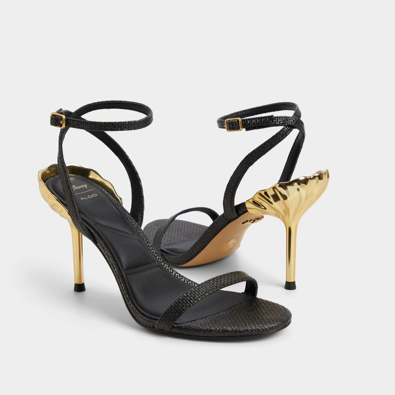 Aldo Ursulaheel Black Stiletto with Sculptural Gold Shell Heel 11 Aldo Ursulaheel Black Stiletto with Sculptural Gold Shell Heel - Image 9