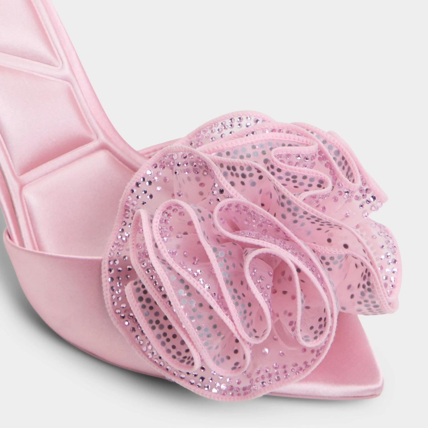 Aldo Auroramule - Pink Satin Heeled Mules with Rhinestone Detail 7 Aldo Auroramule - Pink Satin Heeled Mules with Rhinestone Detail - Image 5