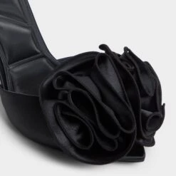 Aldo Women's Maleficent Mule - Black Satin Floral Sandals -The Aldo Shop product 14008307 maleficientmule black 001 003 032 alt4 sq gy