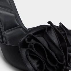 Aldo Women's Maleficent Mule - Black Satin Floral Sandals -The Aldo Shop product 14008307 maleficientmule black 001 003 032 detail sq gy