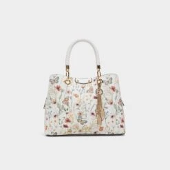 Aldo Lothycannx Floral Structured Tote Bag with Gold Accents