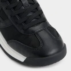 Aldo Stepcount Women's Retro-Inspired Sneakers with Contrast Trim -The Aldo Shop product 14030360 stepcount black 001 003 023 alt4 sq gy
