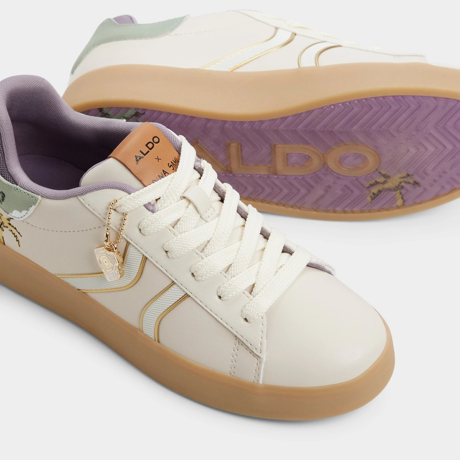 Aldo Dina Sami Women's Vegan Leather Sneakers with Palm Graphic 11 Aldo Dina Sami Women's Vegan Leather Sneakers with Palm Graphic - Image 9