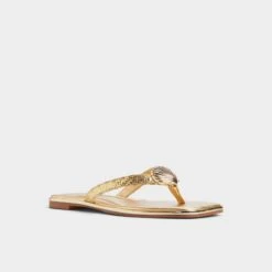 Aldo Conchiglia Women's Casual Summer Sandals -The Aldo Shop product 14039557 conchiglia gold 711 002 051 alt3 sq gy