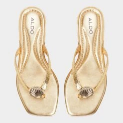 Aldo Conchiglia Women's Casual Summer Sandals -The Aldo Shop product 14039557 conchiglia gold 711 002 051 alt5 sq gy