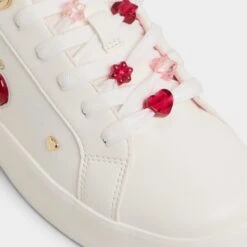 Aldo Cherrylove Women's Low-Top Sneakers with Gold Heart Accents -The Aldo Shop product 14043843 cherrylove white 100 002 043 detail sq gy