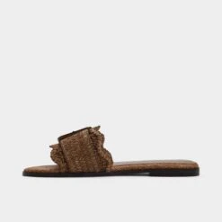 Aldo Wavysally Women's Brown Raffia Slide Sandals with Bold Buckle -The Aldo Shop product 14051762 wavysally brown 230 003 040 alt2 sq gy