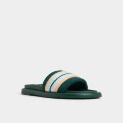 Aldo Nydelagan Green Striped Slide Sandals -The Aldo Shop product 14053503 nydelagan green 342 003 027 alt3 sq gy