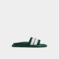 Aldo Nydelagan Green Striped Slide Sandals