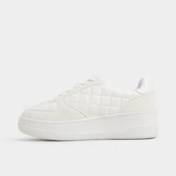 Aldo Deevale Women's Low-Top Quilted Leather Sneakers -The Aldo Shop product 14053615 deevale white 100 002 039 alt2 sq gy