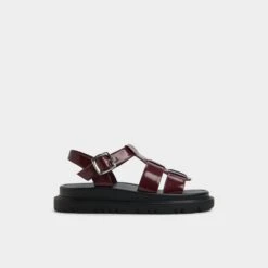 Aldo Linettie - Modern Patent Fisherman Sandals with Chunky Lug Sole