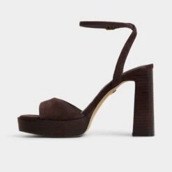Aldo Lothon Women's Brown Suede Platform Block Heels -The Aldo Shop product 14054847 lothon brown 201 001 046 alt2 sq gy