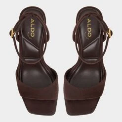 Aldo Lothon Women's Brown Suede Platform Block Heels -The Aldo Shop product 14054847 lothon brown 201 001 046 alt5 sq gy