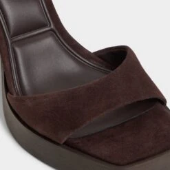 Aldo Lothon Women's Brown Suede Platform Block Heels -The Aldo Shop product 14054847 lothon brown 201 001 046 detail sq gy