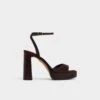 Aldo Lothon Women's Brown Suede Platform Block Heels -The Aldo Shop product 14054847 lothon brown 201 001 046 main sq gy