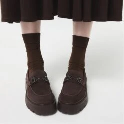 Aldo Oneameth Suede Lug Platform Loafers - Coffee Brown -The Aldo Shop product 14058772 oneameth brown 201 001 046 look part sq gy