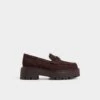 Aldo Oneameth Suede Lug Platform Loafers - Coffee Brown