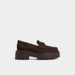 Aldo Oneameth Suede Lug Platform Loafers - Coffee Brown