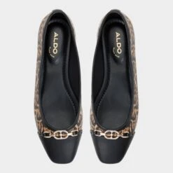 Aldo Krishelle Women's Leopard Print Ballet Flats with Gold Trim -The Aldo Shop product 14058788 krishelle multi 967 002 009 alt5 sq gy