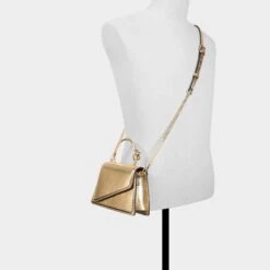 Aldo Aellaax Women's Gold Trapeze Bag with Knotted Handles -The Aldo Shop product 14076715 aellaax gold 712 002 029 alt3 sq gy