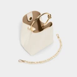 Aldo Bienkaax Leather Bucket Bag with Gold Ring Handle -The Aldo Shop product 14076745 bienkaax beige 168 002 029 alt2 sq gy