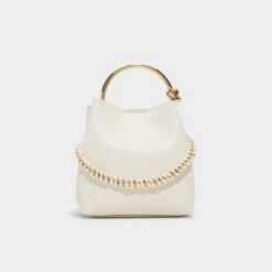 Aldo Bienkaax Leather Bucket Bag with Gold Ring Handle