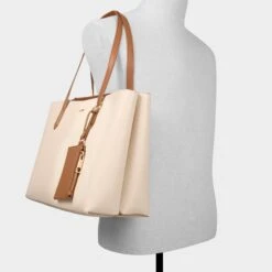 Aldo Ysabelle Two-Tone Faux Leather Tote with Removable Pouch -The Aldo Shop product 14076825 ysabelle beige 168 002 043 alt3 sq gy