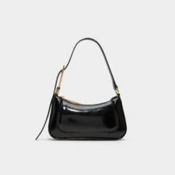 Aldo Zelieex Black Patent Baguette Bag