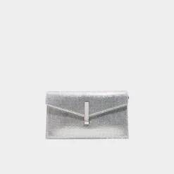 Aldo Laribling Silver Mesh Envelope Clutch Bag