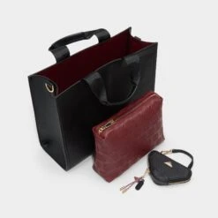 Aldo MTL72TOTEEX Women's Boxy Tote Bag with Detachable Strap -The Aldo Shop product 14077000 mtl72toteex black 001 002 029 alt2 sq gy