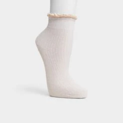 Aldo Sparklelace Scalloped Ribbed Socks for Women -The Aldo Shop product 14087646 sparklelace red 601 alt1 sq gy