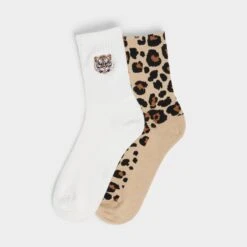 Aldo Wildpaws Mismatched Animal Print Crew Socks