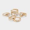 Aldo Abyweth 5-Piece Gold Ring Set with Crystal Accents 2 Aldo Abyweth 5-Piece Gold Ring Set with Crystal Accents -The Aldo Shop product 14088247 abyweth multi 972 main sq gy