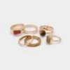 Aldo Ammara 5-Piece Gold-Tone and Stone Ring Set -The Aldo Shop product 14088335 ammara brown 240 main sq gy