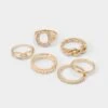 Aldo Luckyrings 6-Piece Horseshoe Pave and Stackable Ring Set -The Aldo Shop product 14088365 luckyrings multi 972 main sq gy