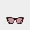 Aldo Collete Square Acetate Sunglasses - Pink Tinted 2 Aldo Collete Square Acetate Sunglasses - Pink Tinted -The Aldo Shop product 14088378 collete red 601 main sq gy