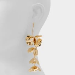 Aldo Serrenna Gold Petal and Pearl Sculptural Earrings -The Aldo Shop product 14088442 serrenna gold 710 alt1 sq gy