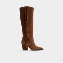 Aldo Kaelya Suede Fringe Pointed-Toe Boots - Brown