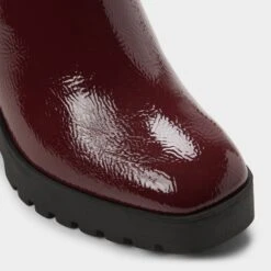 Aldo Marrgo Women's Burgundy Glossy Lug Sole Ankle Boots -The Aldo Shop product 14106415 marrgo red 606 002 053 alt4 sq gy