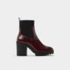 Aldo Marrgo Women's Burgundy Glossy Lug Sole Ankle Boots -The Aldo Shop product 14106415 marrgo red 606 002 053 main sq gy