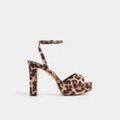 Aldo Chicgleam Leopard Print Block Heel Sandals