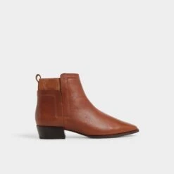 Aldo Raneldar Women's Brown Leather Pointy Toe Chelsea Boots