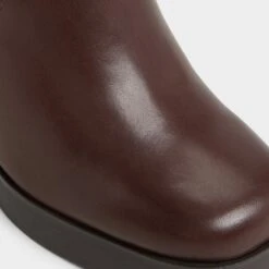 Aldo Seraphica Brown Leather Sculpted Block Heel Ankle Boots -The Aldo Shop product 14116588 seraphica brown 240 001 043 detail sq gy