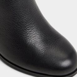 Aldo Noemia Women's Grained Leather Ankle Boots with Stacked Block Heel -The Aldo Shop product 14116982 noemia black 001 001 043 detail sq gy