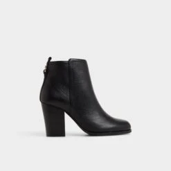 Aldo Noemia Women's Grained Leather Ankle Boots with Stacked Block Heel