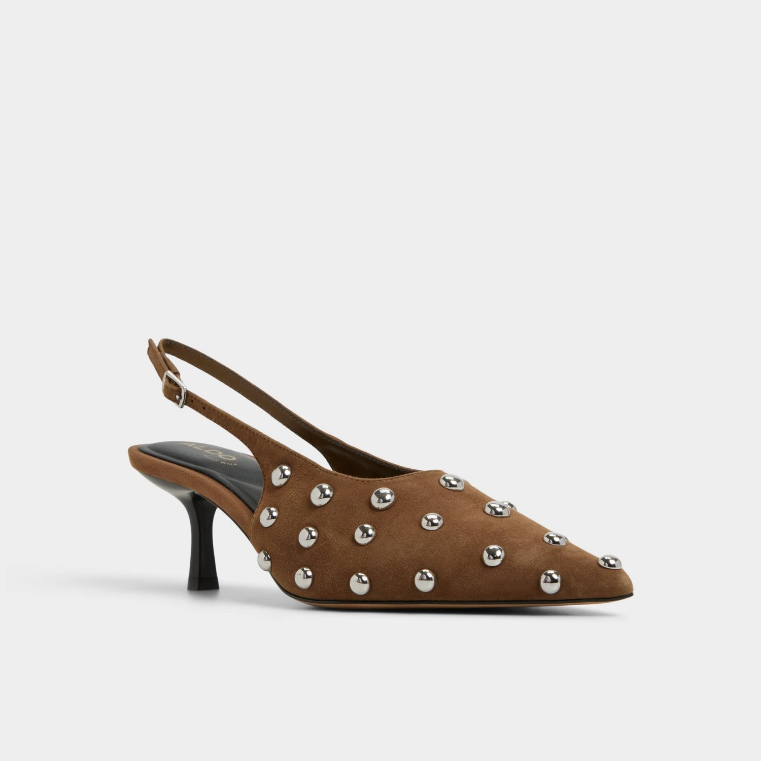 Aldo Naiarah Studded Suede Kitten Heel Slingbacks 6 Aldo Naiarah Studded Suede Kitten Heel Slingbacks - Image 4