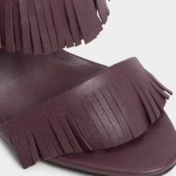 Aldo Nahanie Fringe Stiletto Mules - Burgundy Pointy Toe Heels -The Aldo Shop product 14118290 nahanie red 601 001 043 detail sq gy