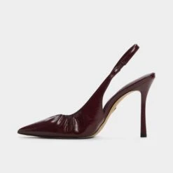 Aldo Mystie Glossy Patent Leather Slingback Heels - Bordeaux -The Aldo Shop product 14118353 mystie red 601 002 033 alt2 sq gy