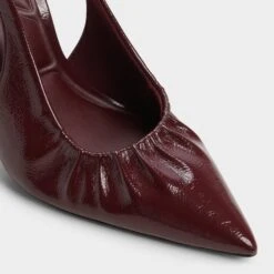 Aldo Mystie Glossy Patent Leather Slingback Heels - Bordeaux -The Aldo Shop product 14118353 mystie red 601 002 033 alt4 sq gy